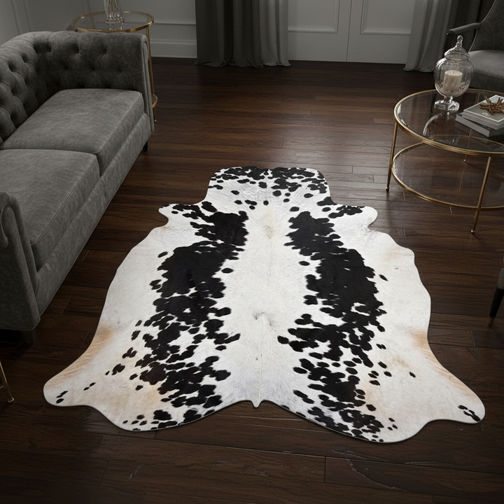 Black & White Cow Hide 5x5.5 FT