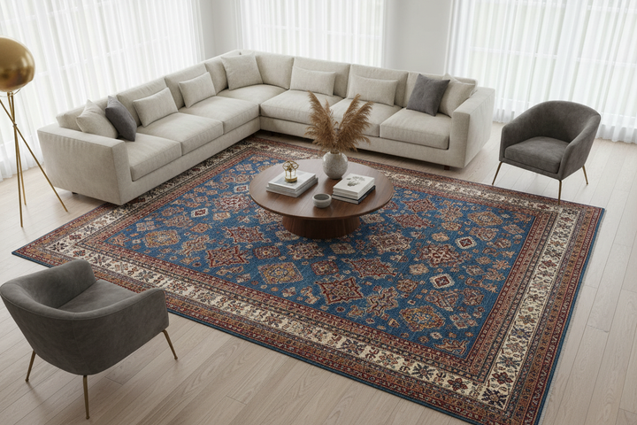 Blue Super Kazak Rug 1693 Lifestyle