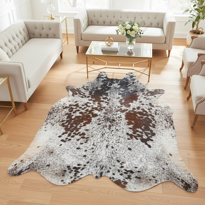 Brazilian Exotic Tricolor Cow Hide 6x6 FT