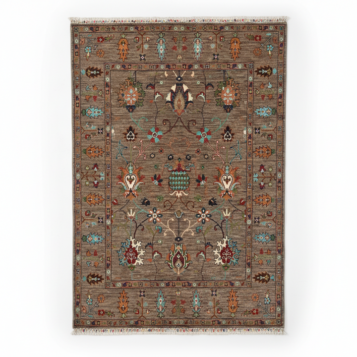 Khurjin Brown Handmade Rug 5x7 FT