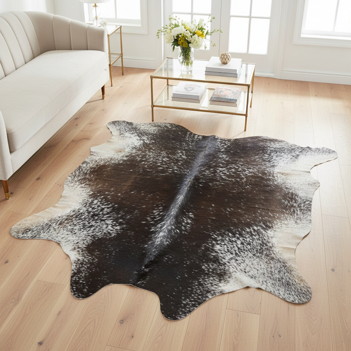Tri-color Speckled Cow Hide 5.5x5.5 FT