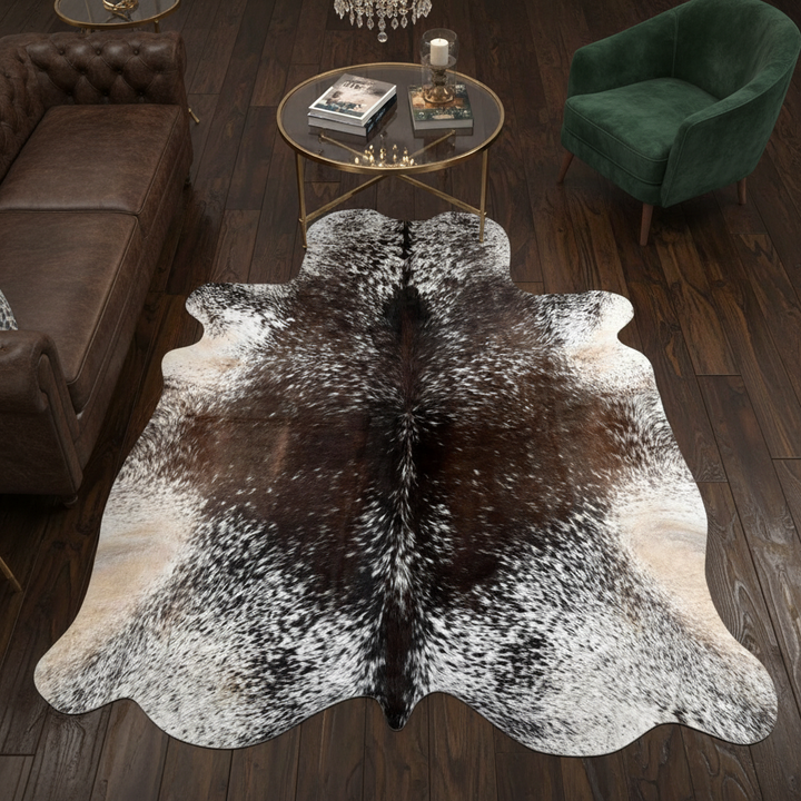 Tri-color Speckled Cow Hide 5.5x5.5 FT