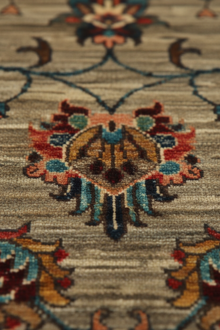 Khurjin Multi Handmade Rug 3.11x6.4 FT