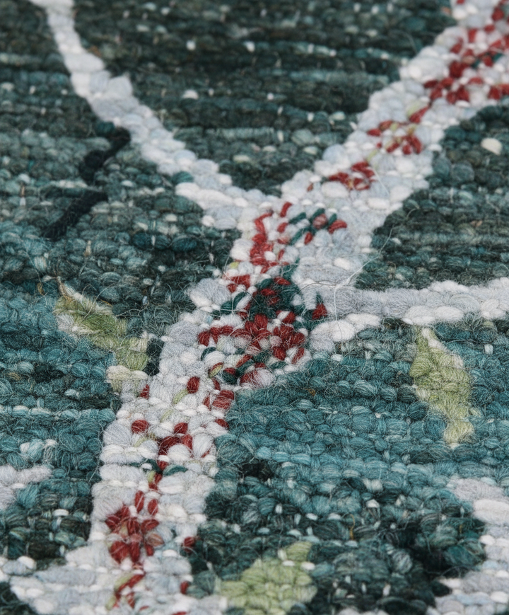 Abstract Sky Blue Handmade Rug 10.5x8.1 ft