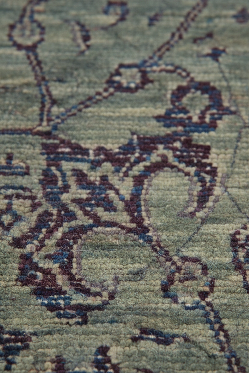 Abstract Mulberry Purple Handmade Rug 9.11x8.1 ft