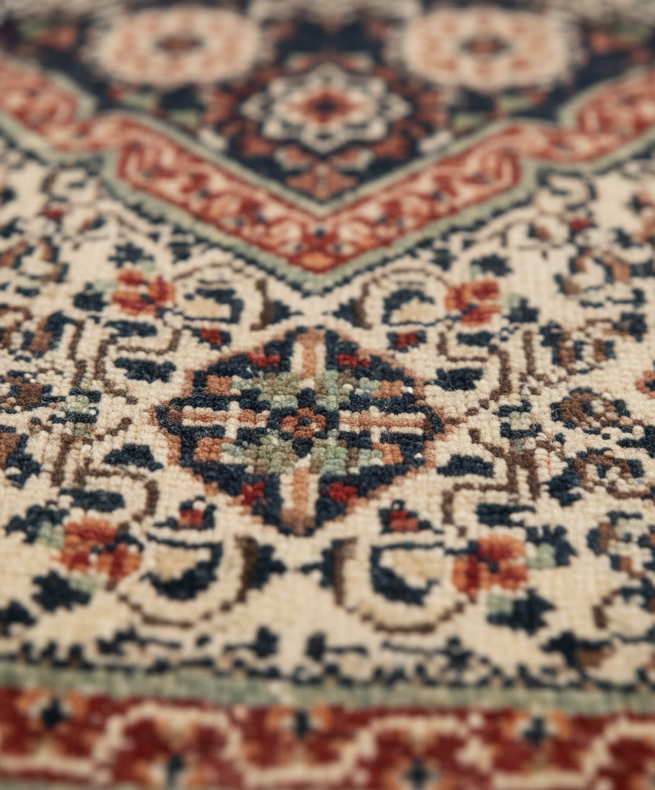 Ivory Red Handmade Mamluk Rug 10.2x8.4 FT