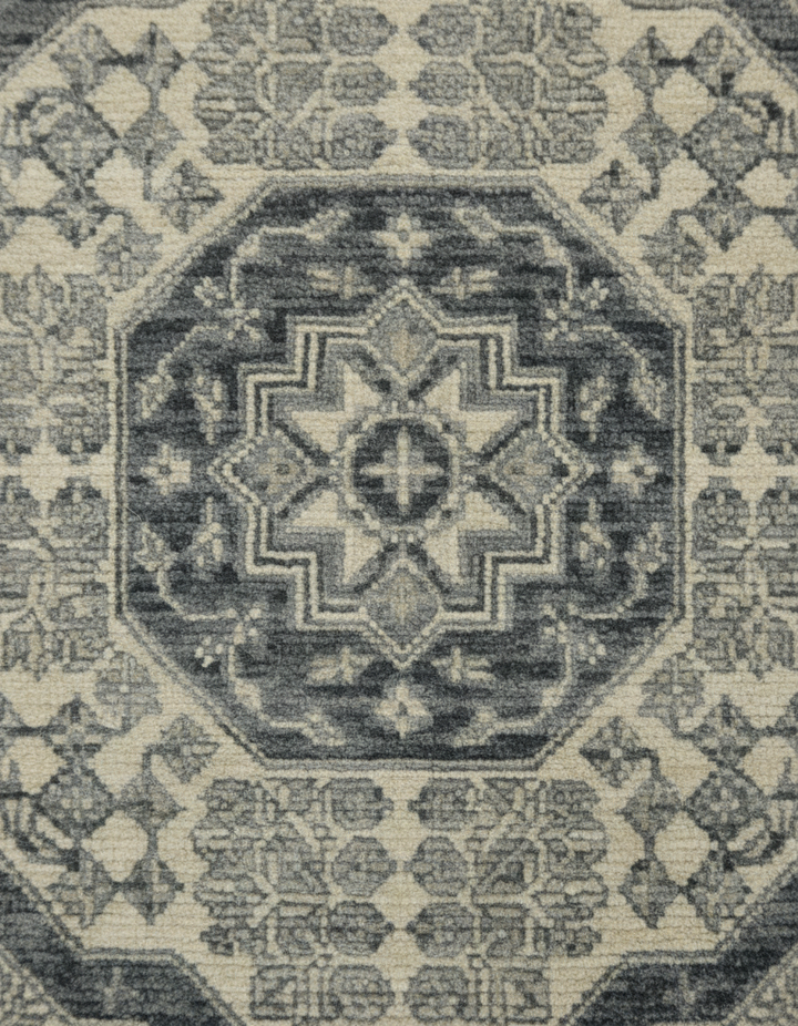 Grey Handmade Mamluk Rug 6.11x9.5 FT