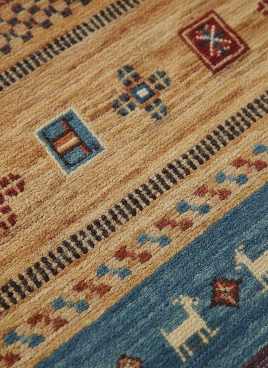 Khurjin Beige Handmade Rug 6.5X9.9 FT