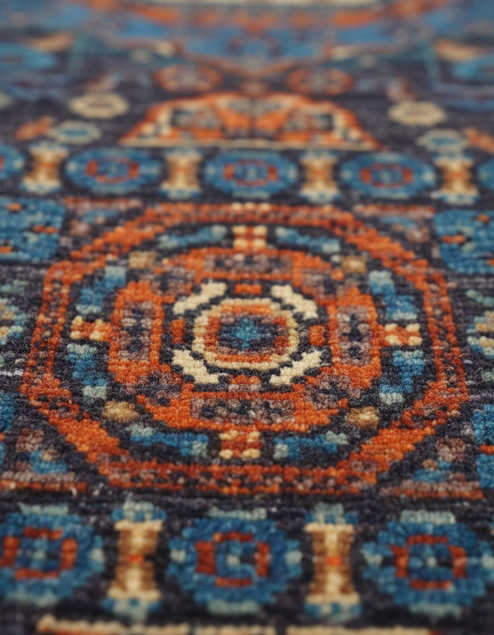 Multi Handmade Mamluk Rug 4.11x6.5 FT