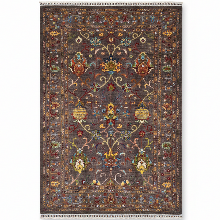 Khurjin Brown Handmade Rug 5x7 FT
