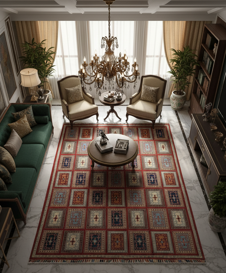 Khurjin Multi Handmade Rug 4.10X6.3 FT