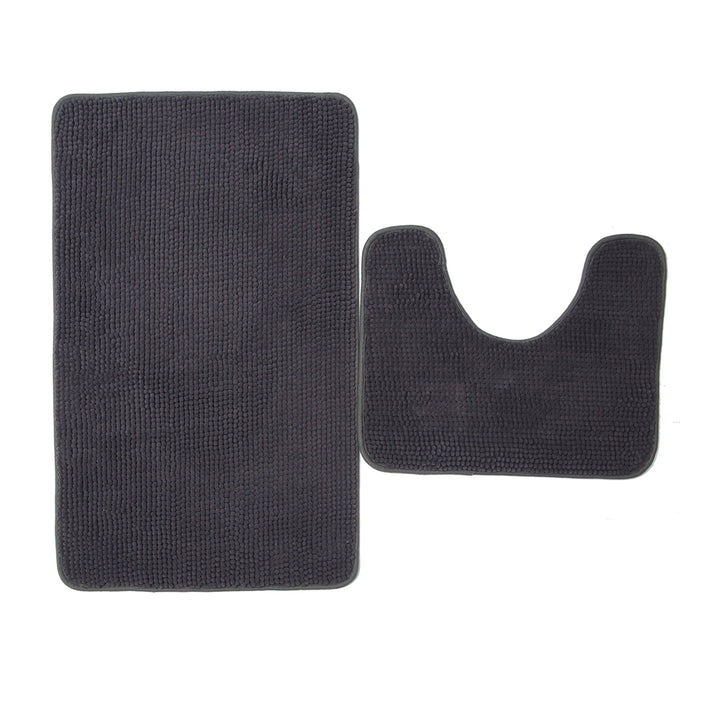 Anti Slip Floor Chenille Bath Set 3pc