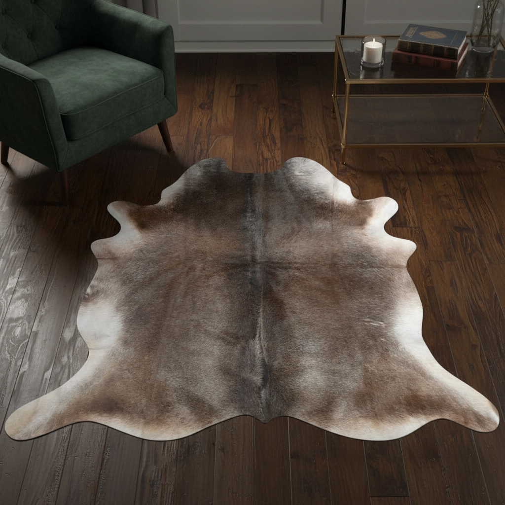 Warm Beige Cow Hide 5.5x5.5 FT