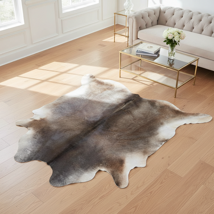 Warm Beige Cow Hide 5.5x5.5 FT