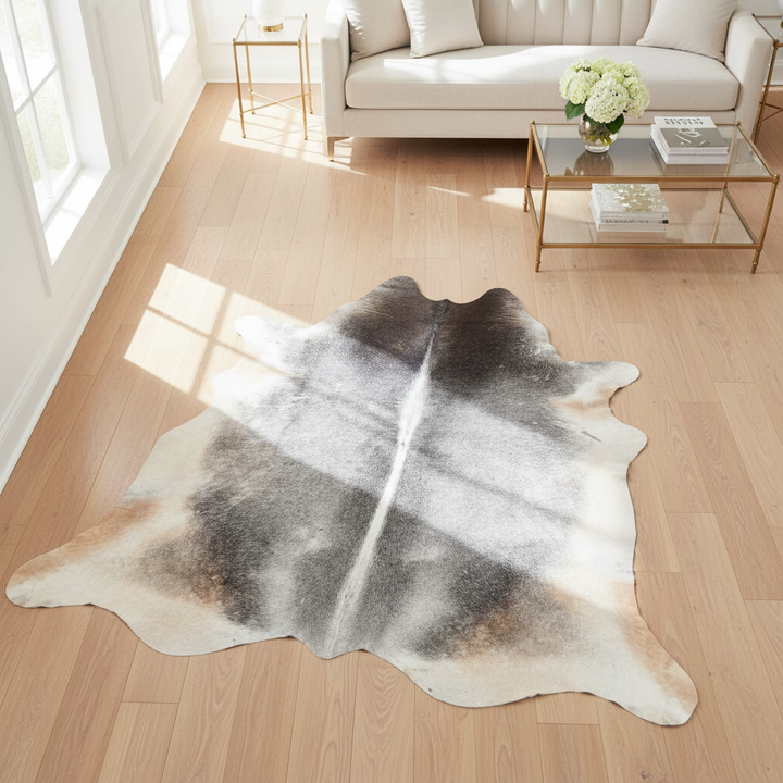 Grey Brindle Cow Hide 6x6 FT