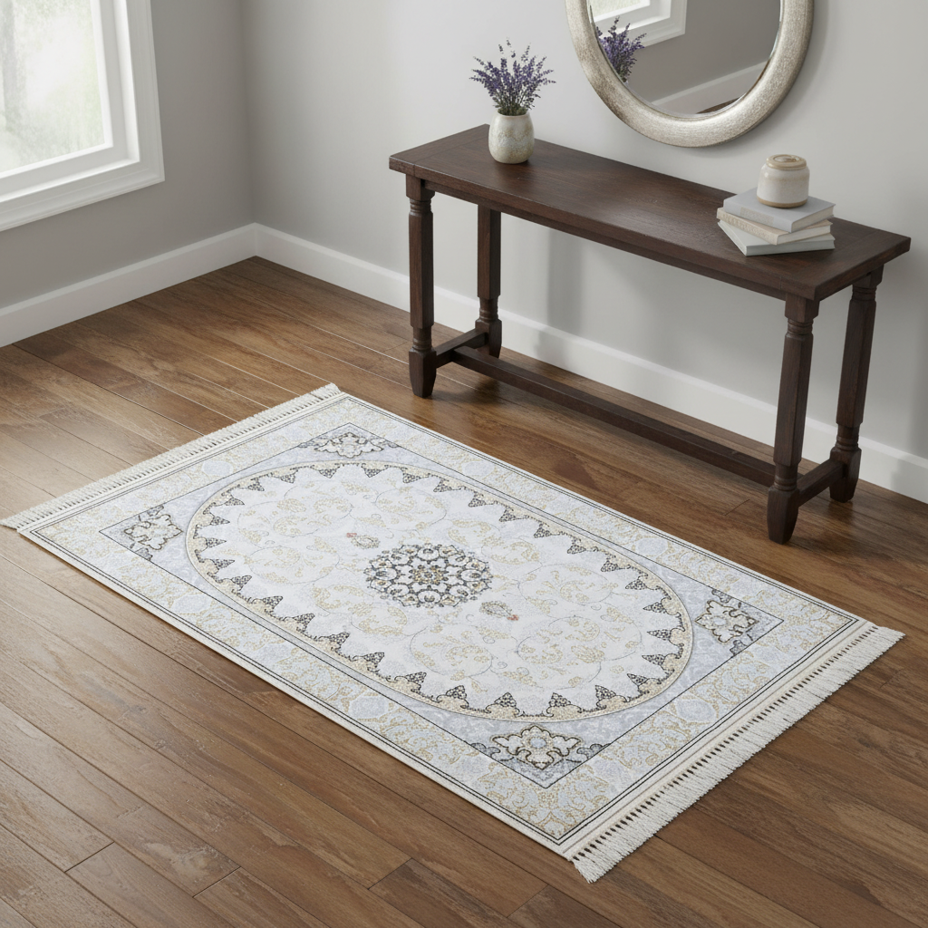 Grey & Lavender Persian Accent Rug 3x5 FT