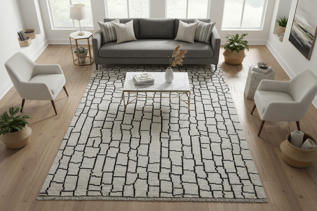 Grey Moroccan Handmade Rug 879 Lifestyle