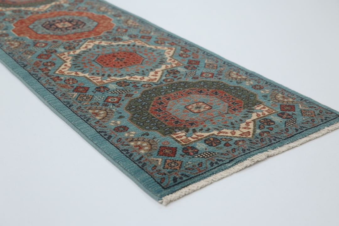 Ivory Zinc Handmade Mamluk Runner 7570 Close-up 1