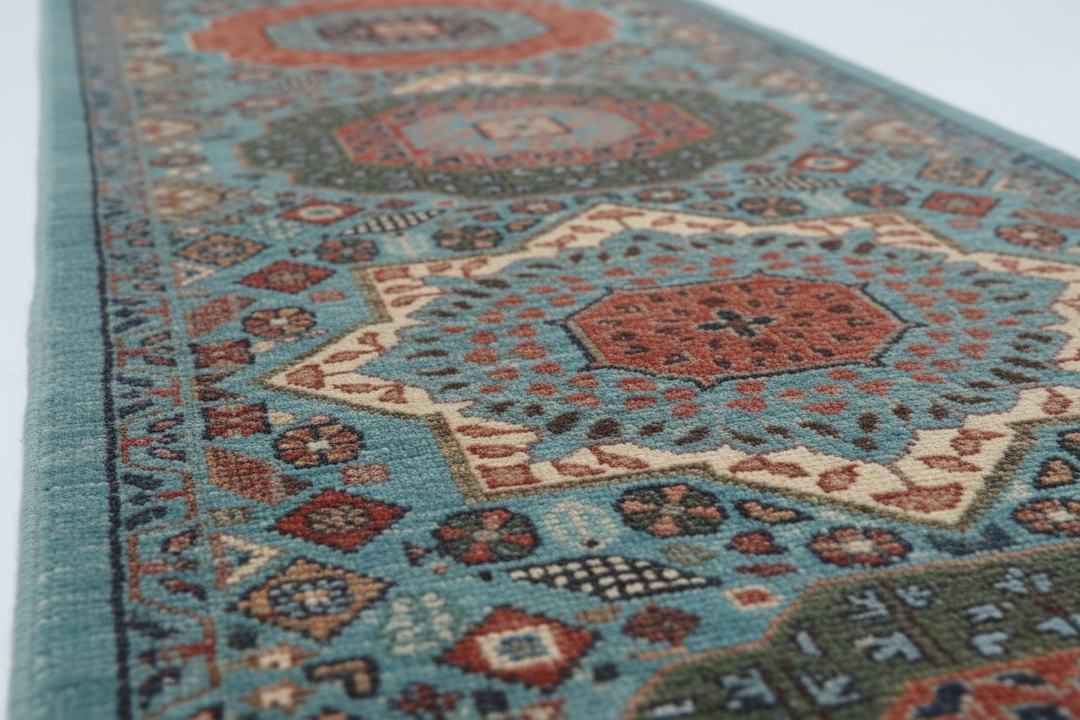 Ivory Zinc Handmade Mamluk Runner 7570 Close-up 2