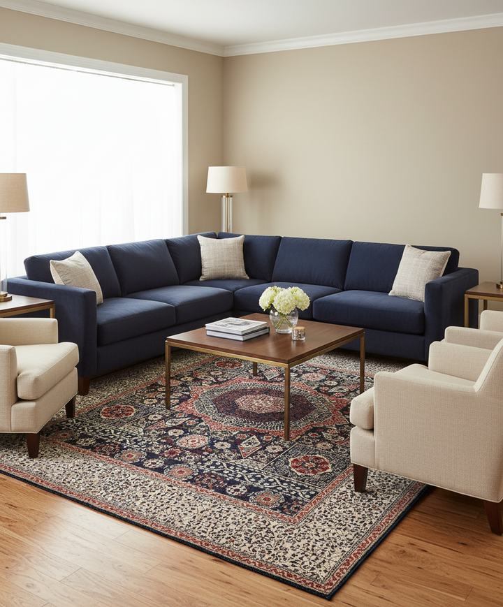 Ivory Red Handmade Mamluk Rug 10.2x8.4 FT