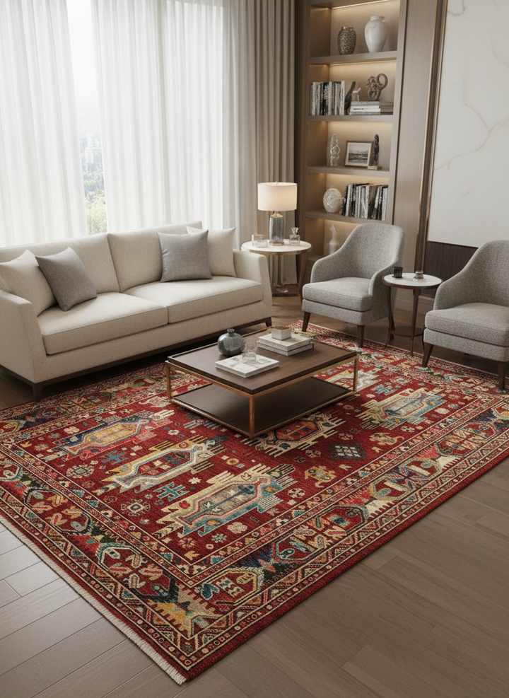 Khurjin Rust Handmade Rug 6.6X4.9 FT