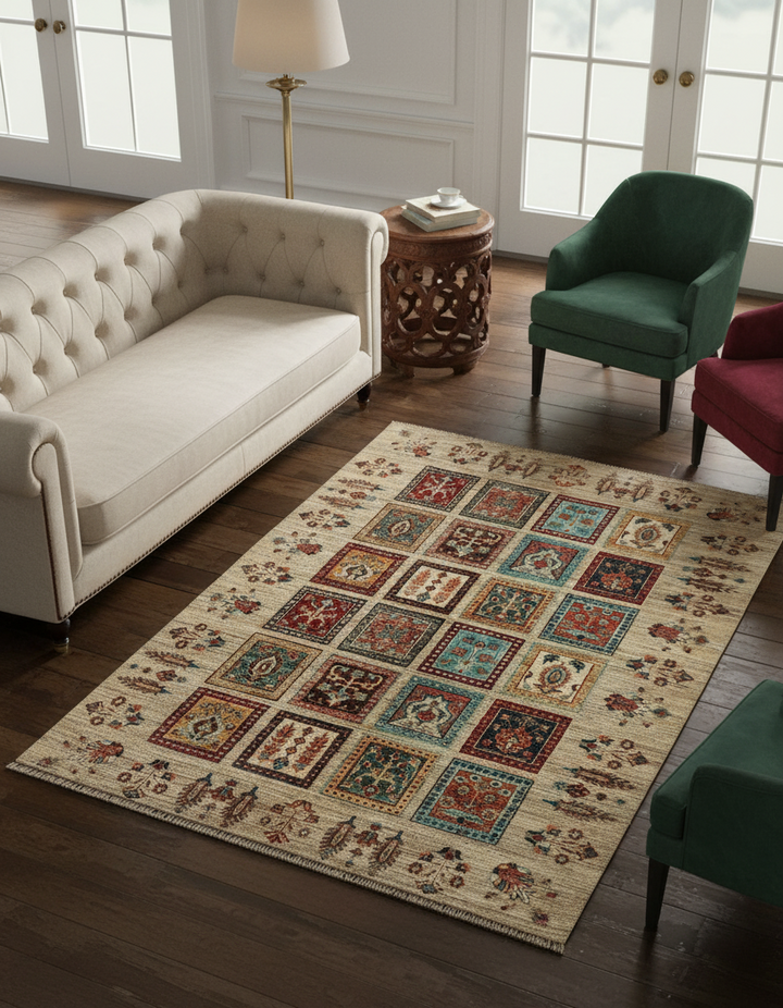 Khurjin Antique Handmade Rug 4x6 FT