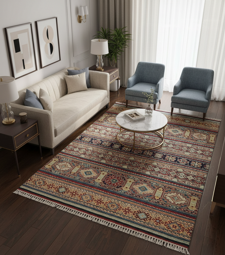 Khurjin Antique Handmade Rug 5.2X6.6 FT