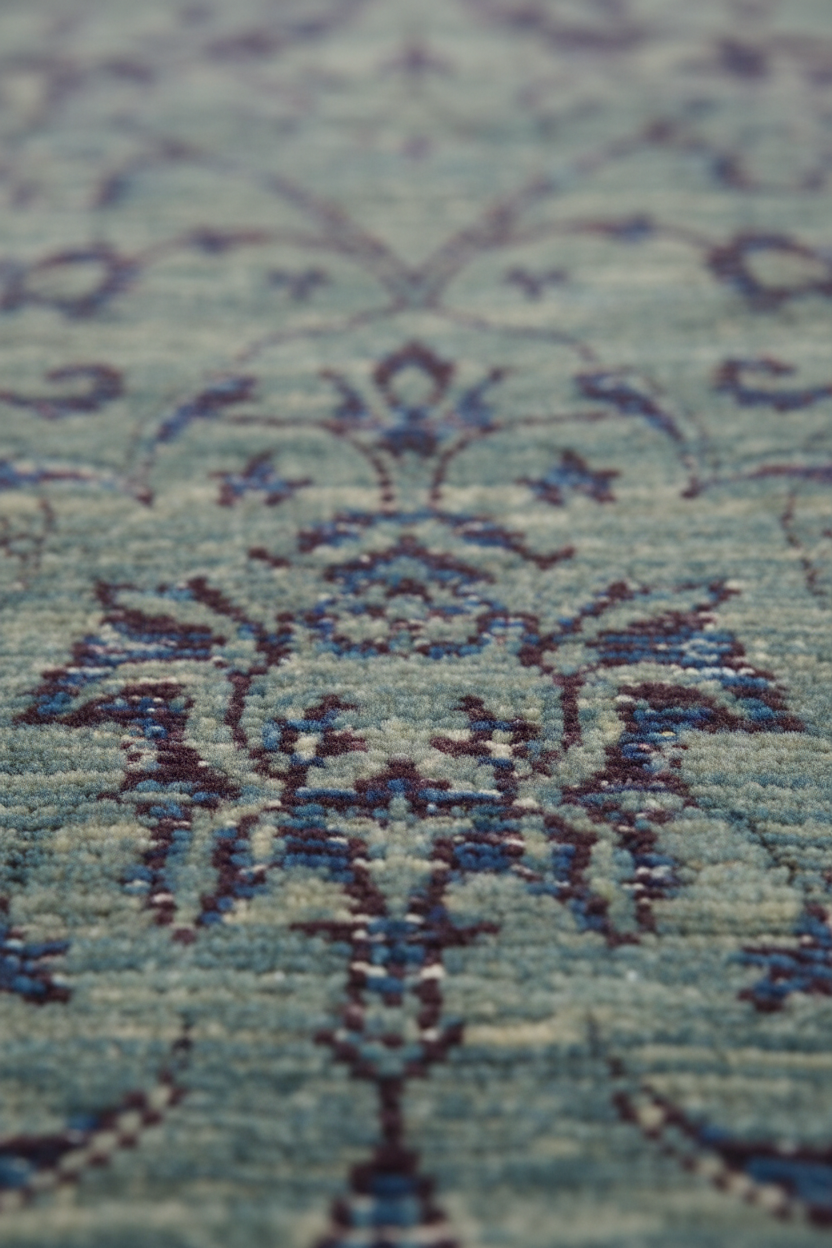 Abstract Mulberry Purple Handmade Rug 9.11x8.1 ft