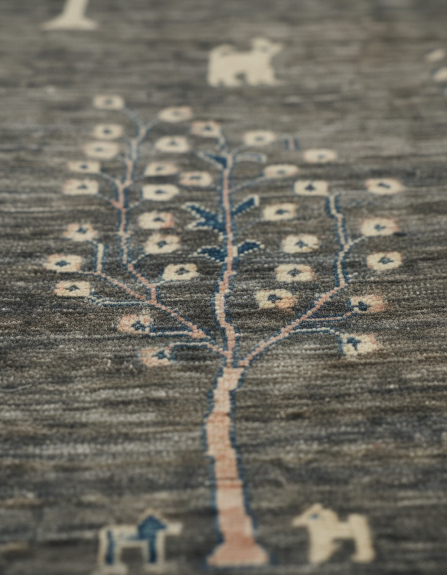 Khurjin Antique Handmade Rug 4.8X6.4 FT