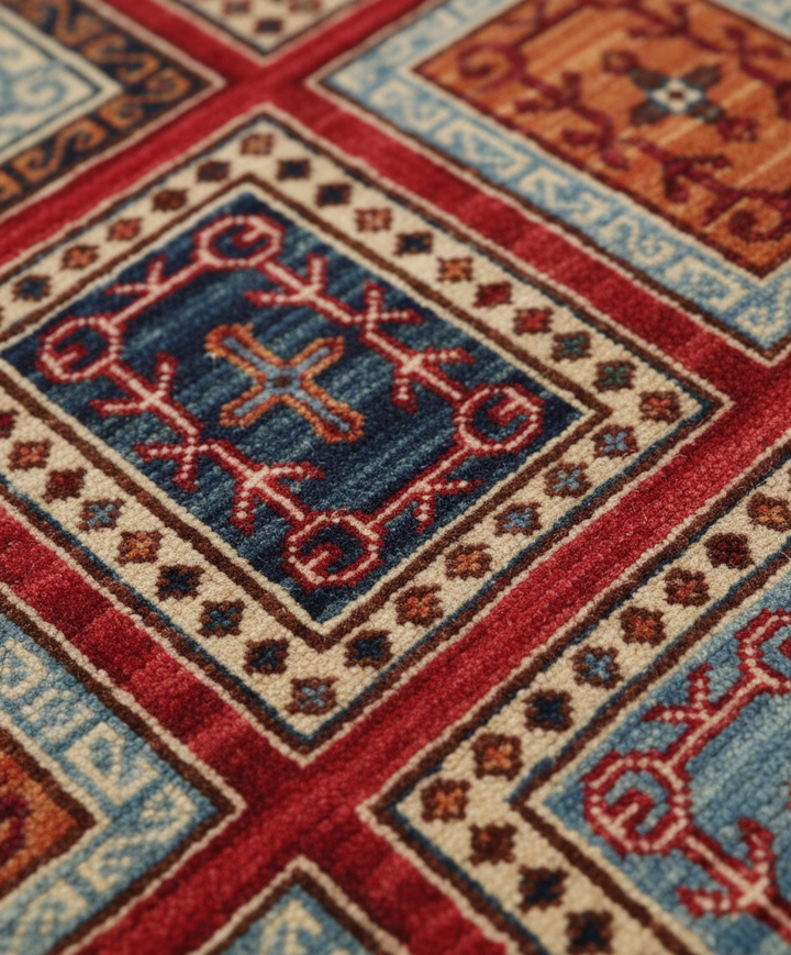 Khurjin Multi Handmade Rug 4.10X6.3 FT