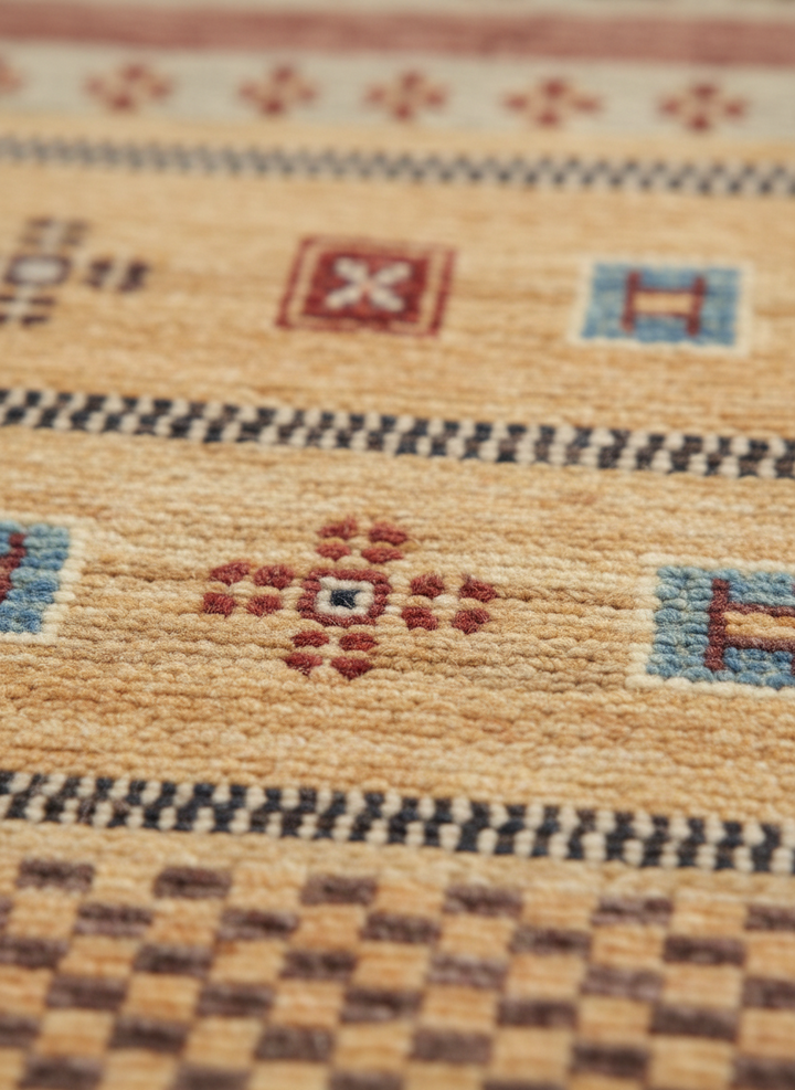 Khurjin Beige Handmade Rug 6.5X9.9 FT