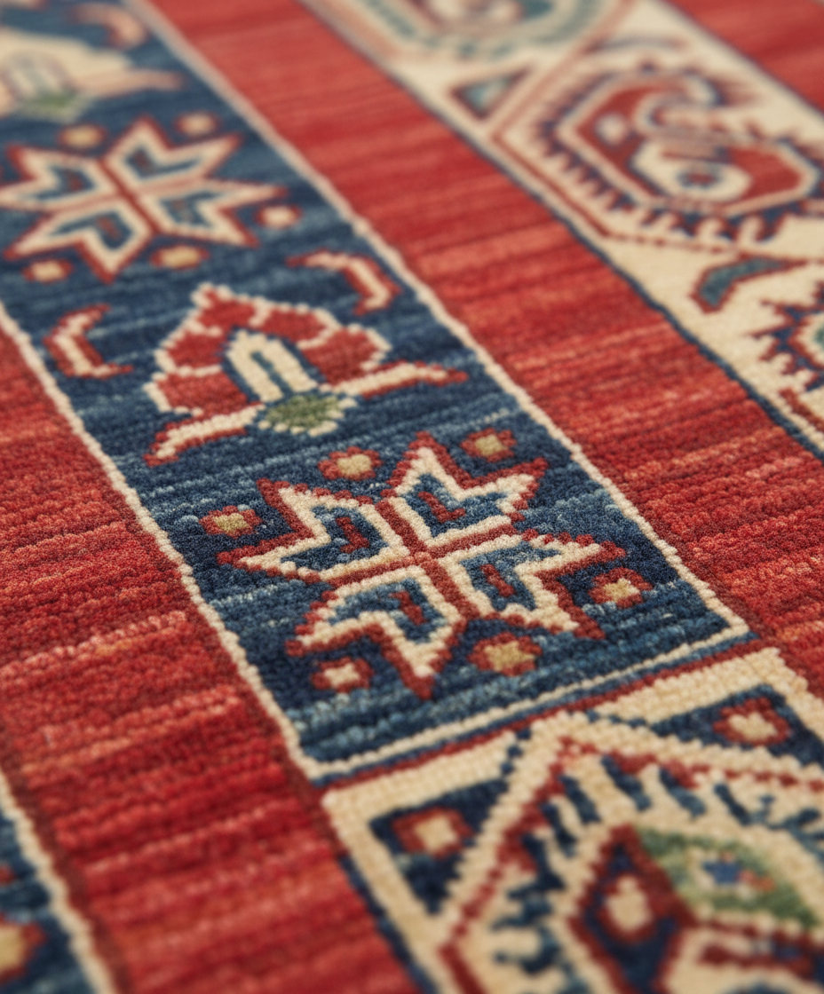 Khurjin Rust Handmade Rug 5X6.6 FT