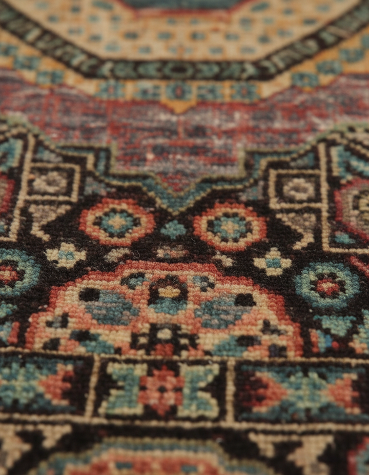 Antique Handmade Mamluk Rug 7.6x5.7 FT