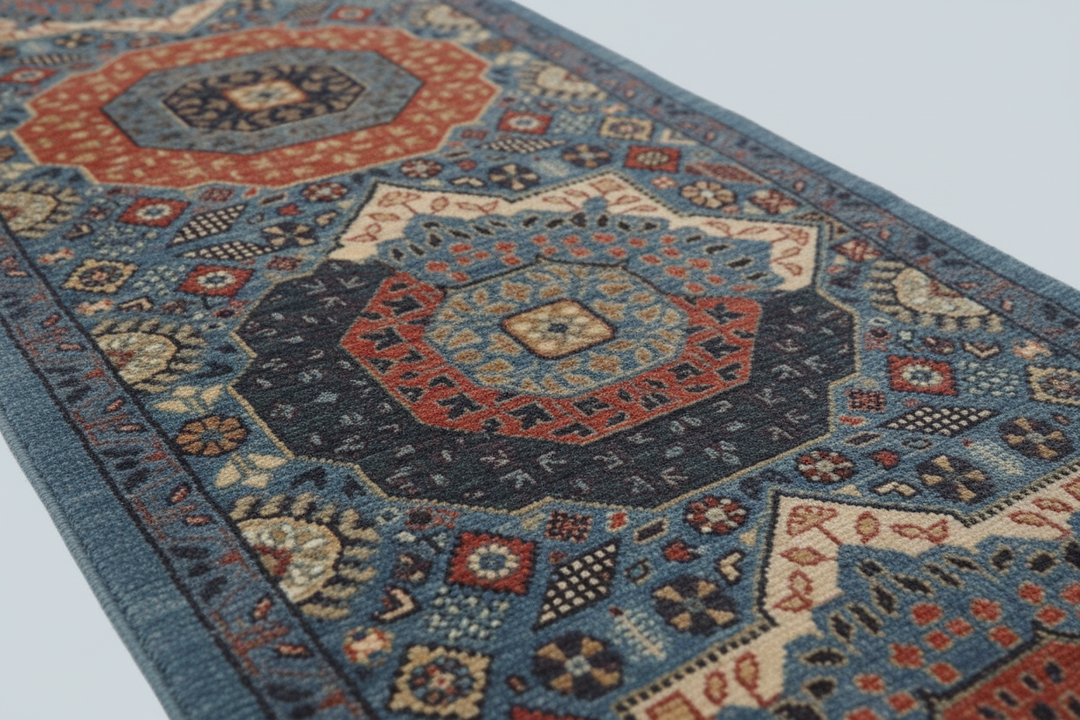 Multi Grey Handmade Mamluk Runner 7573 Close-up 1