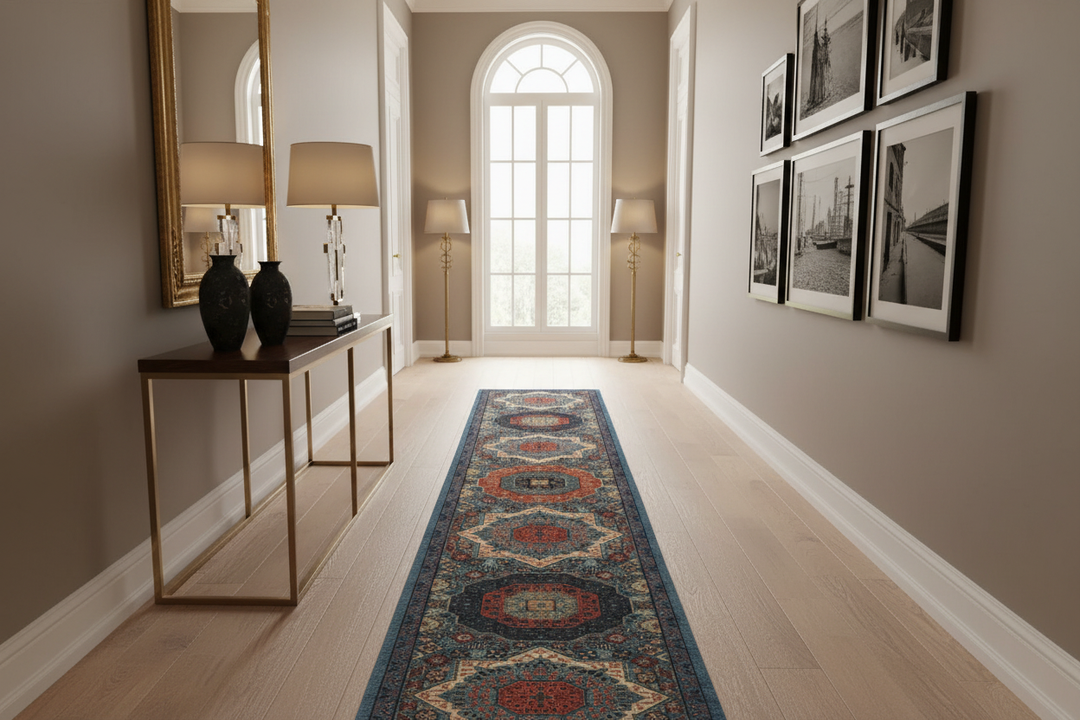 Multi Grey Handmade Mamluk Runner 7573 Lifestyle