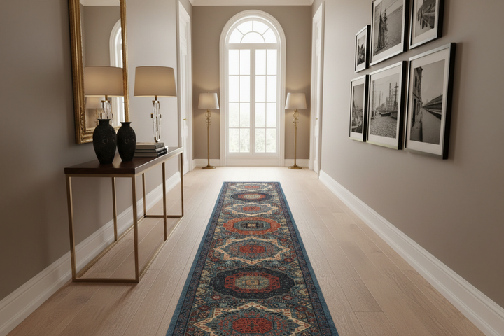 Multi Grey Handmade Mamluk Runner 7573 Lifestyle