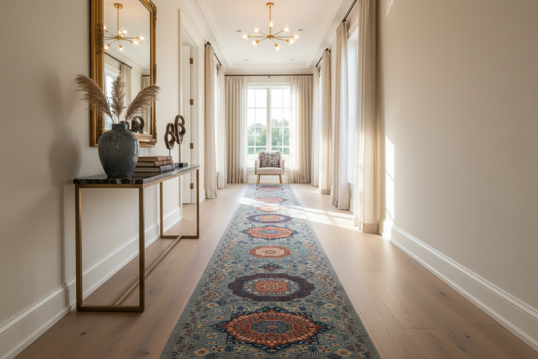 Multi Grey Handmade Mamluk Runner 7583 Lifestyle