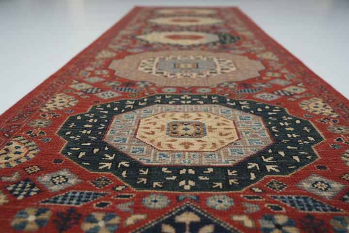 Multi Handmade Mamluk Runner 7567 Close-up 1