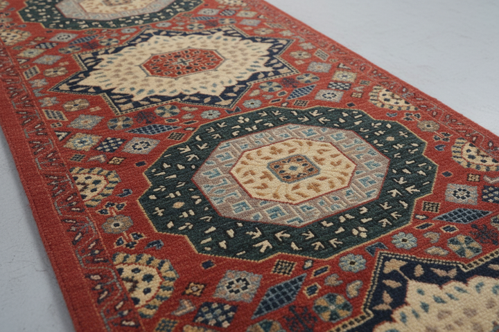 Multi Handmade Mamluk Runner 7567 Close-up 2