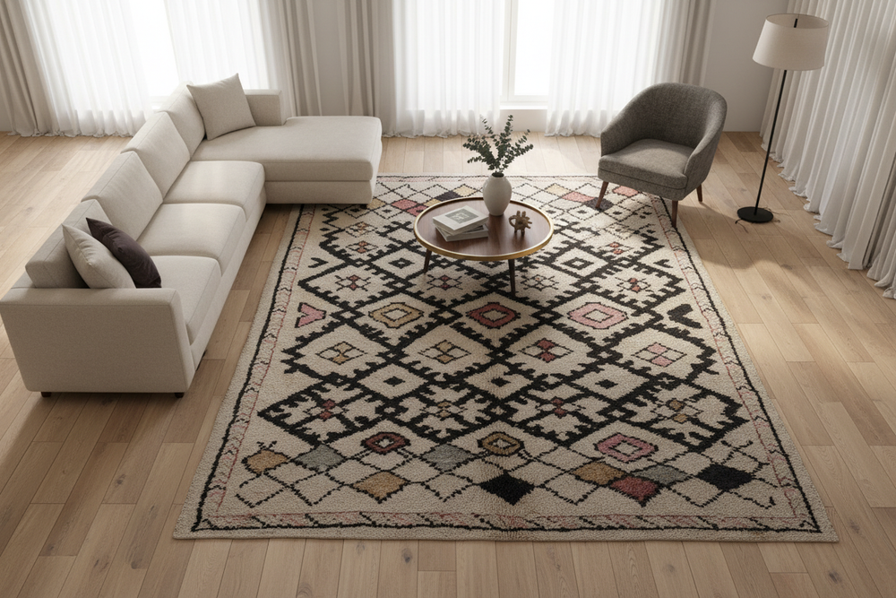 Multi Moroccan Handmade Rug 9002 Lifestyle
