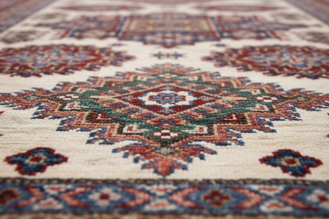Multi Super Kazak Rug 7038 Close-up 2