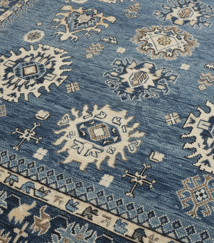 Navy Blue Oushak Rug Close-up 2