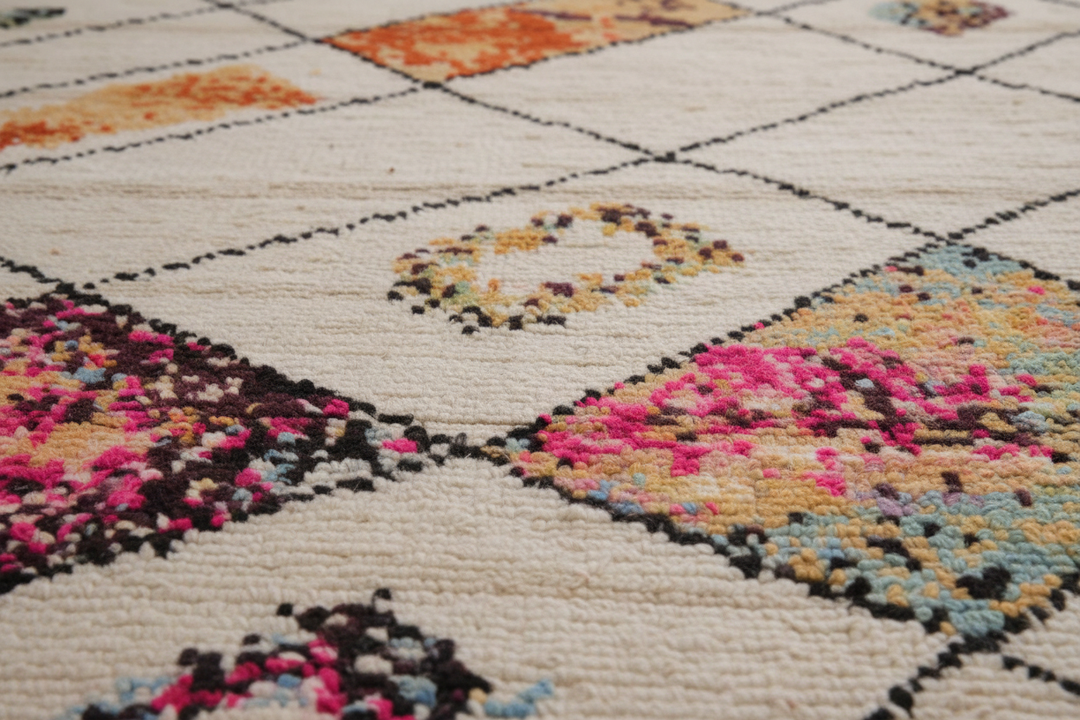 Off White Moroccan Handmade Rug 875 Close-up 1