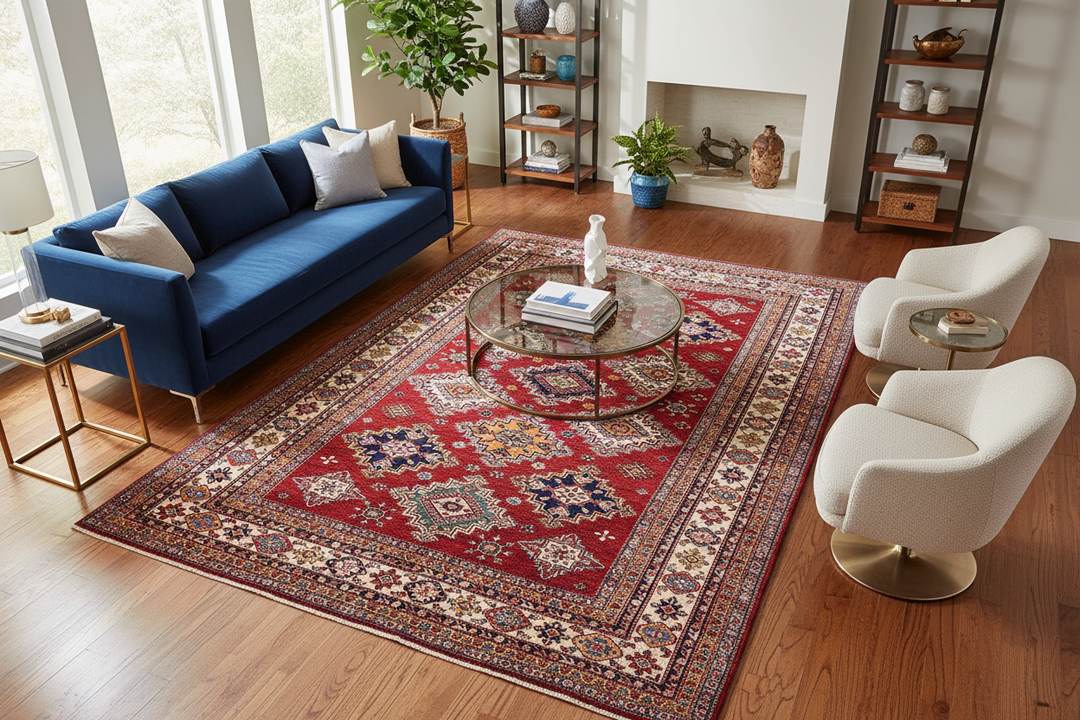 Rich Red Super Kazak Rug 2604 Lifestyle