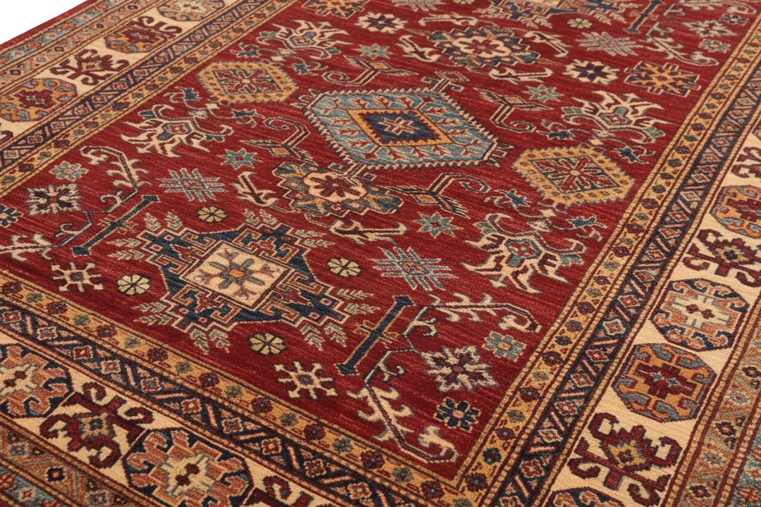 Rust Gold Super Kazak Rug 2091 Close-up 1