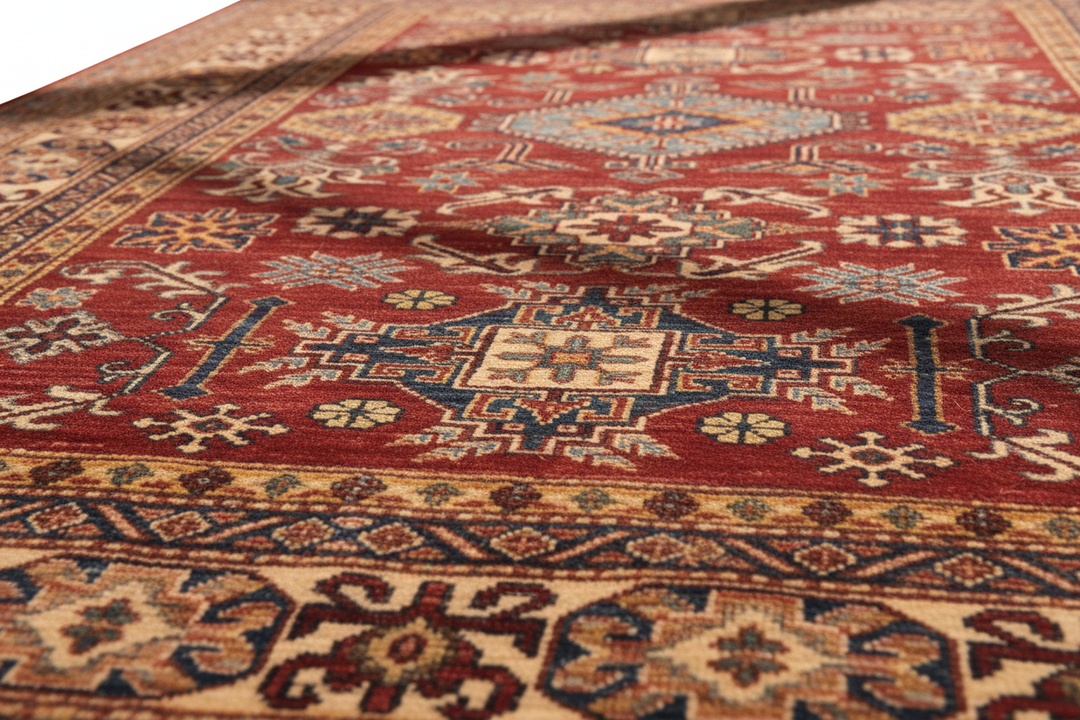 Rust Gold Super Kazak Rug 2091 Close-up 2