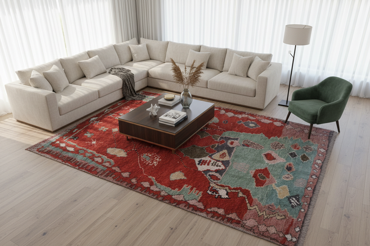 Rust Moroccan Handmade Rug 9001 Lifestyle
