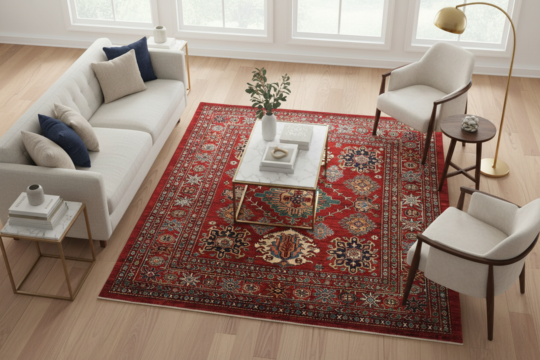 Rust Super Kazak Rug 2390 Lifestyle