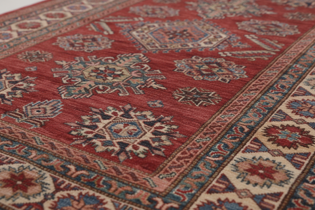 Rust Super Kazak Rug 7053 Close-up 1
