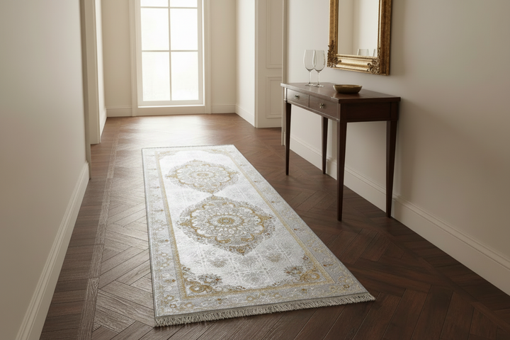 Silver Charcoal Persian Runner Rug 3x10 FT